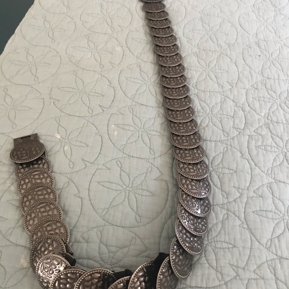 Elastic silver metal belt